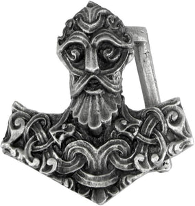 进口 的Pewter Norse God Thors Hammer Mjolnir皮带扣