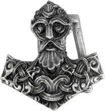 將圖片載入圖庫檢視器 进口 的Pewter Norse God Thors Hammer Mjolnir皮带扣
