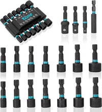 將圖片載入圖庫檢視器 进口 V025-1Kit V2ine 14pcs SAE &amp; 公制螺母驱动器1pcs钻头固定器3pcs插座适配器
