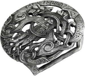 进口 的Pewter Norse God Tyr符文皮带扣