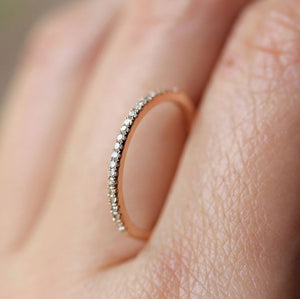 欧美时尚戒指~热卖新款情侣戒指女 镶单排钻戒指环镀玫瑰金手饰