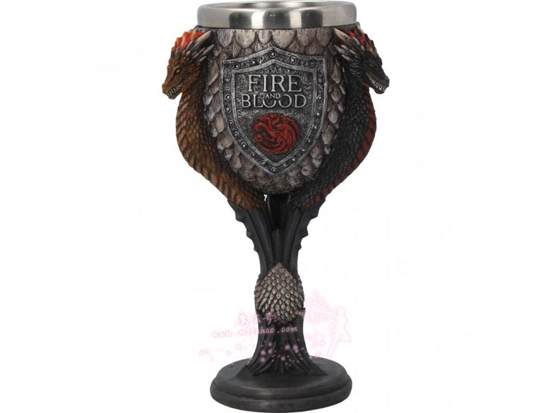 *进口中世纪酒杯 进口权利的游戏 House Targaryen高脚杯17.5cm