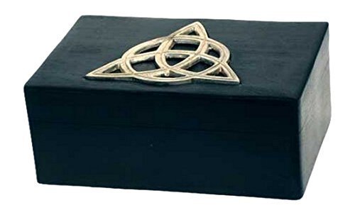 进口装饰盒塔罗牌盒五边八角形木雕盒6“x 4”