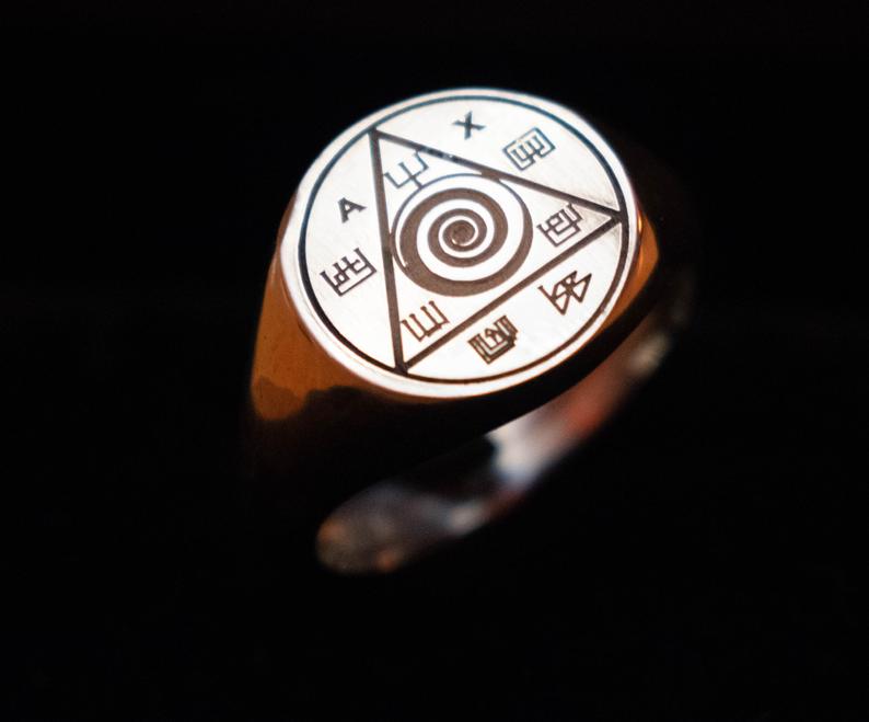 进口手工艾布拉克斯之环，具有7灵之力-魔法戒指-精神环-力量环