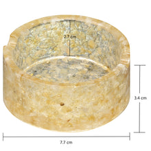 將圖片載入圖庫檢視器 树脂混能量水晶碎石圆形烟灰缸收纳盒客厅办公室桌面水晶创意摆件
