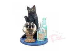 將圖片載入圖庫檢視器 能量雕像系列~*进口巫师的学徒雕像 黑色的猫 魔法瓶 水晶球
