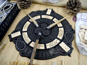 进口年度年轮Norse runes Triskelion Wiccan祭坛Solstice历法
