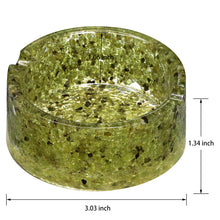 將圖片載入圖庫檢視器 树脂混能量水晶碎石圆形烟灰缸收纳盒客厅办公室桌面水晶创意摆件
