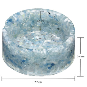 树脂混能量水晶碎石圆形烟灰缸收纳盒客厅办公室桌面水晶创意摆件