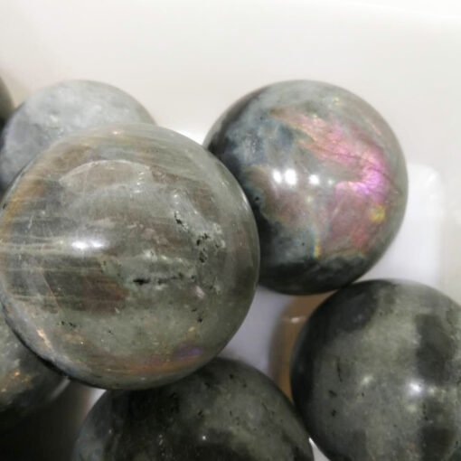 能量晶石收藏~天然月光石拉长石球 水晶摆件原石矿物工艺礼品：圖片 4