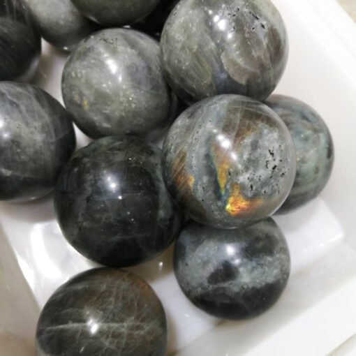 能量晶石收藏~天然月光石拉长石球 水晶摆件原石矿物工艺礼品：圖片 3
