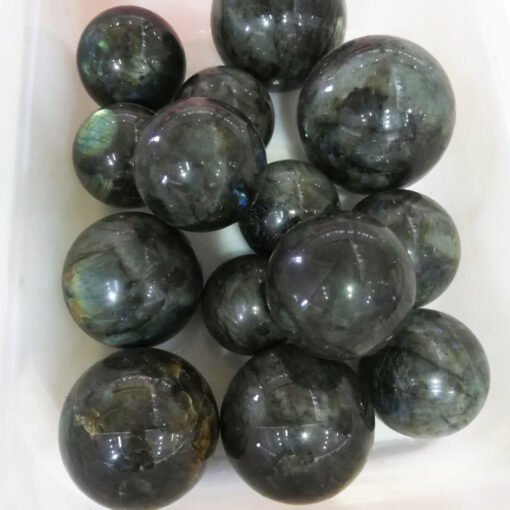 能量晶石收藏~天然月光石拉长石球 水晶摆件原石矿物工艺礼品：圖片 2