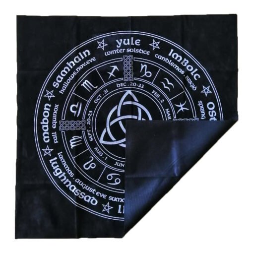 能量塔罗布~Triquetra Pagan Wheel of the Year 女巫日历塔罗牌占卜占星桌布：圖片 3