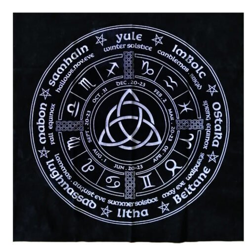 能量塔罗布~Triquetra Pagan Wheel of the Year 女巫日历塔罗牌占卜占星桌布：圖片 2