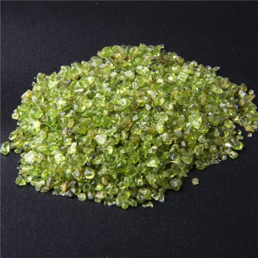 能量晶石收藏~天然橄榄石碎石 水晶碎石鱼缸花盆造景供佛宝石100克：圖片 4