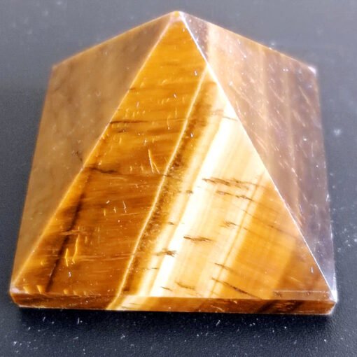 能量晶石收藏~虎眼石金字塔 水晶工艺品家居办公室摆件：圖片 2