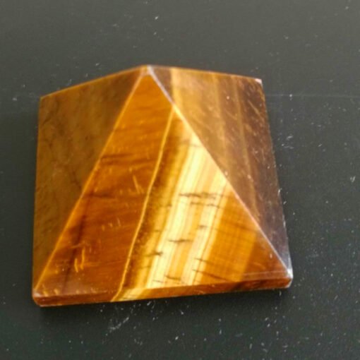 能量晶石收藏~虎眼石金字塔 水晶工艺品家居办公室摆件：圖片 4
