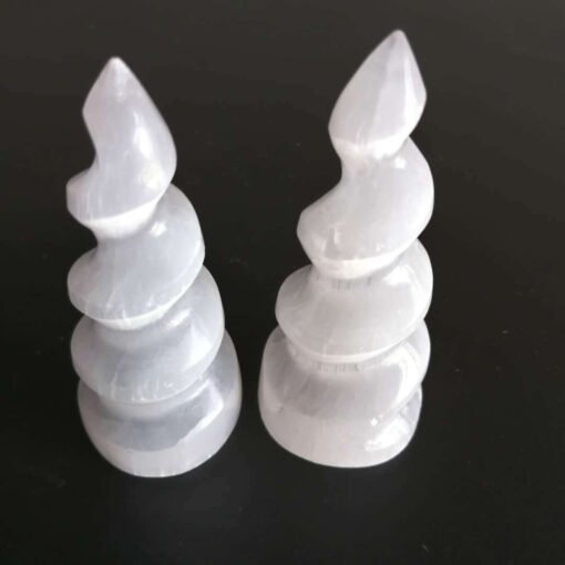 能量晶石收藏~天然透石膏螺旋塔 石膏螺旋柱居家装饰摆件