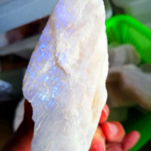 能量水晶正品~天然白月光原石 原矿物矿石 蓝色光体各种饰品摆件雕刻料：圖片 5