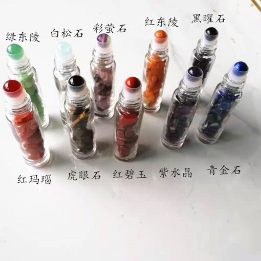 能量晶石收藏~天然半宝石走珠瓶 化妆品精油瓶 10种 碎石礼品