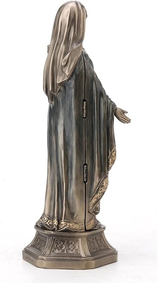 进口 Veronese Design 7 7/8英寸高麦当娜和婴儿耶稣三联画宗教装饰礼物冷铸古铜色树脂信仰收藏品耶稣诞生设计：圖片 6