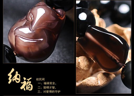 能量黑曜石~天然彩眼黑曜石 狐狸手链 催缘增缘 黑曜石手链 精品：圖片 13