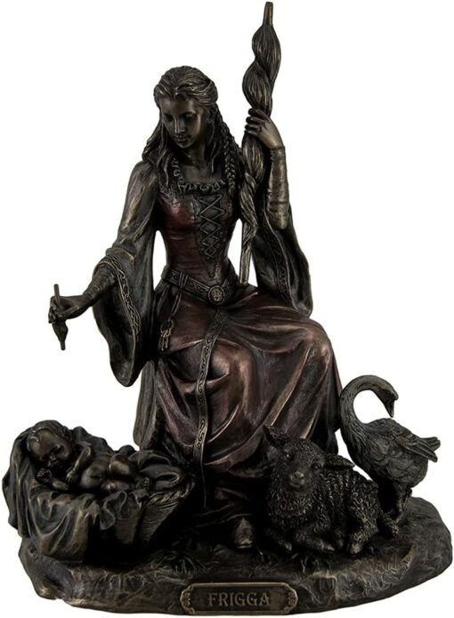 进口 Veronese设计Frigga Norse命运女神爱情与婚姻w/婴儿动物和主轴：圖片 2