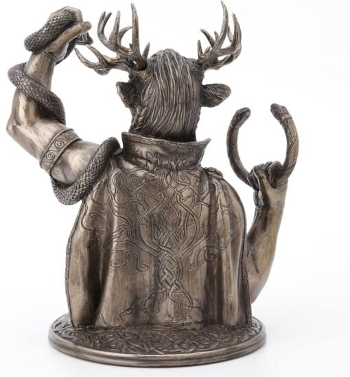 进口 Veronese Design 8 5/8 “Cernunnos野生树脂雕像的角之神半身青铜饰面：圖片 5