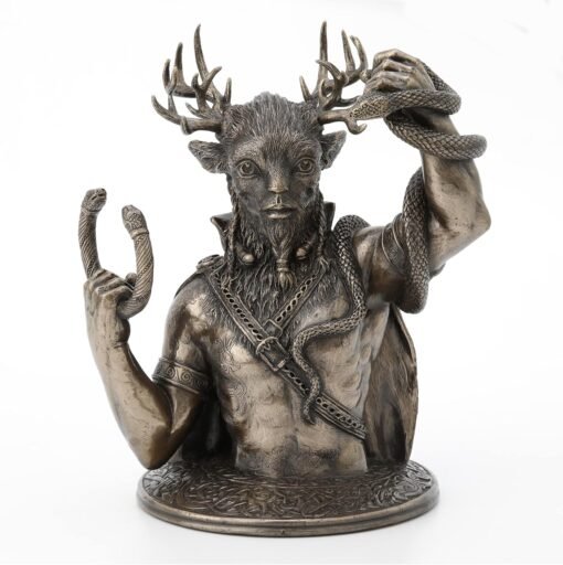 进口 Veronese Design 8 5/8 “Cernunnos野生树脂雕像的角之神半身青铜饰面：圖片 2