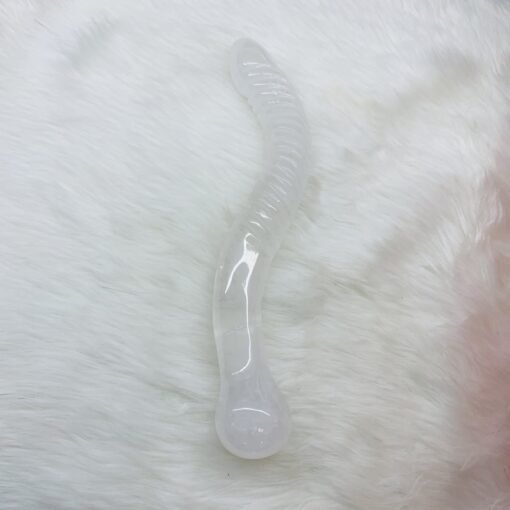 天然粉晶 白水晶 黑曜石水晶按摩棒摆件：圖片 2