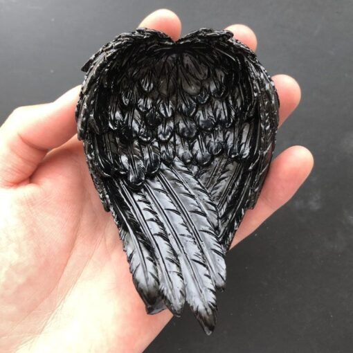 树脂底座托首饰饰品收纳盒天使之翼羽毛心形创意工艺品水晶球底座：圖片 10