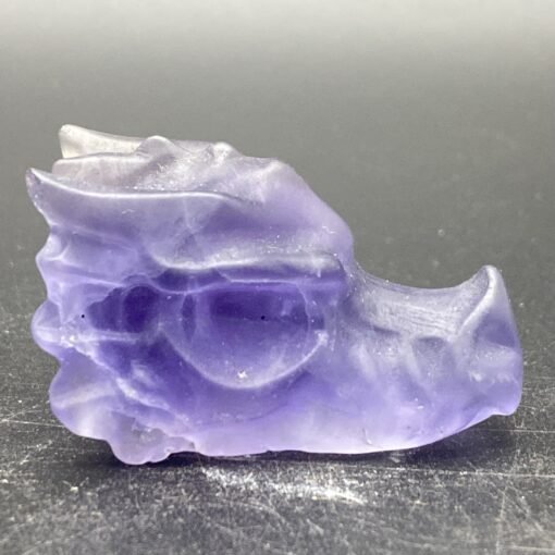 天然萤石狼头精品水晶手工雕刻件桌面摆件手工雕刻件装饰：圖片 5