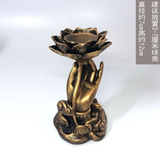 佛手水晶球树脂底座时尚创意家居饰品摆件莲花球座置物架收纳装饰：圖片 6