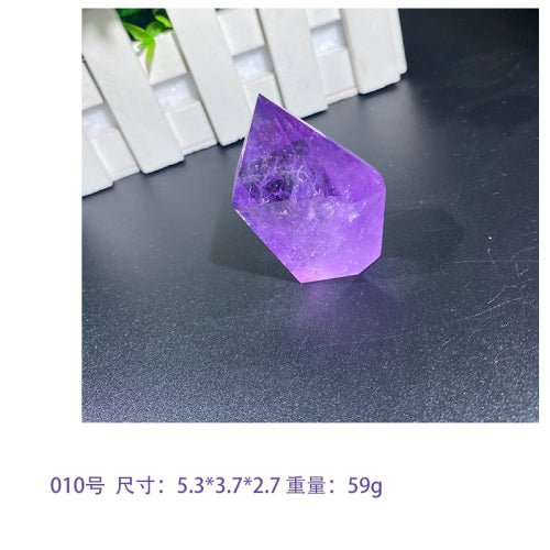 能量水晶正品~天然紫水晶单尖柱摆件六棱柱能量水晶疗愈石冥想把玩居家摆件装饰:圖片 15
