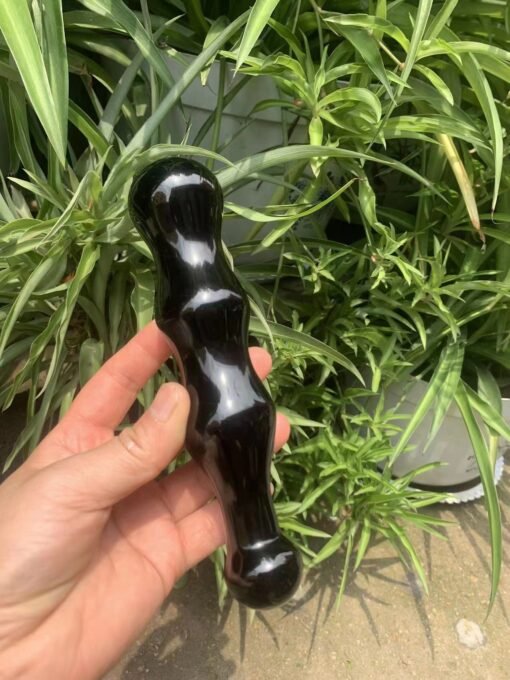天然水晶黑曜石水晶按摩棒：圖片 5