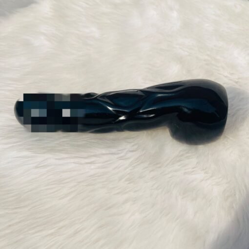 天然水晶黑曜石水晶按摩棒摆件：圖片 5