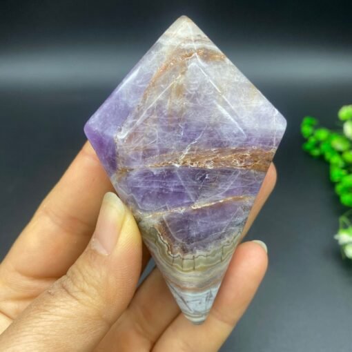 天然紫玛瑙菱形创意摆件水晶小摆件桌面摆件手工雕刻件装饰：圖片 4