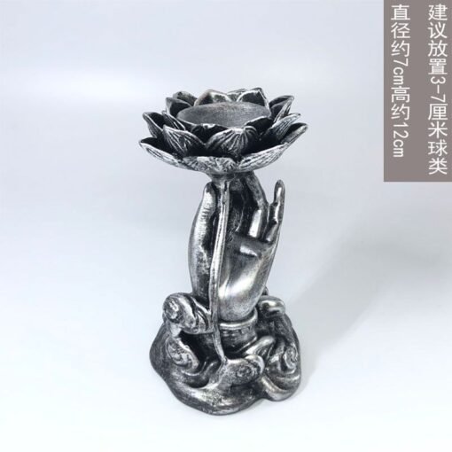 佛手水晶球树脂底座时尚创意家居饰品摆件莲花球座置物架收纳装饰：圖片 7