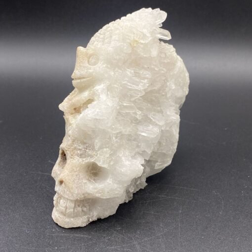 天然水晶晶簇头骨精品水晶手工雕刻件桌面摆件雕刻件装饰：圖片 3