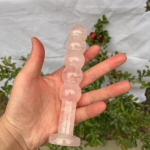 天然 黑曜石 白水晶粉晶蓝东陵水晶按摩棒