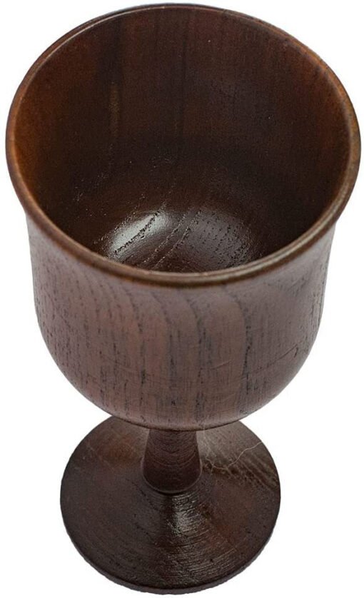 五芒星三相月圣杯 木质高脚杯 Wicca摆件 wooden cup - 图片 3