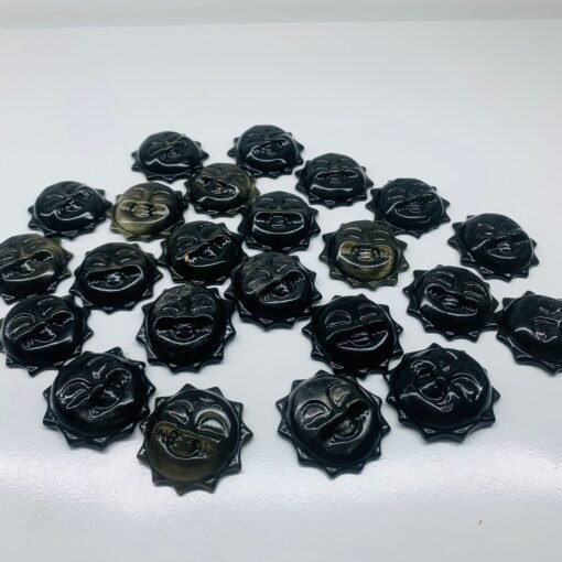 热销 天然水晶金曜石雕刻太阳笑脸水晶小摆件：圖片 4