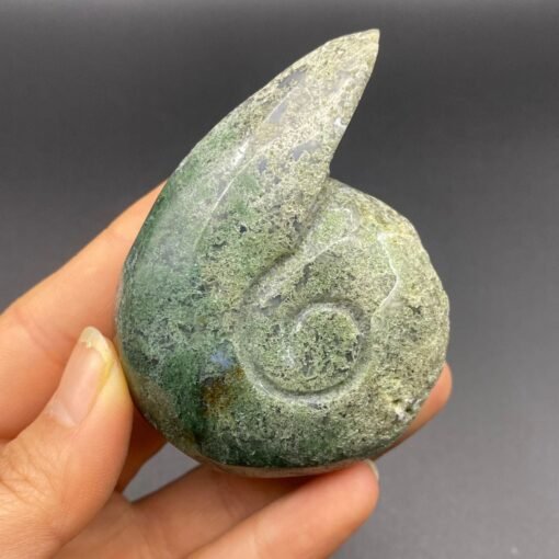 天然水草玛瑙蜗牛精品水晶手工雕刻件桌面摆件手工雕刻件：圖片 4