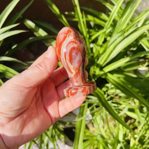 天然粉晶 红玉原石雕刻小灯泡水晶按摩棒摆件：圖片 5
