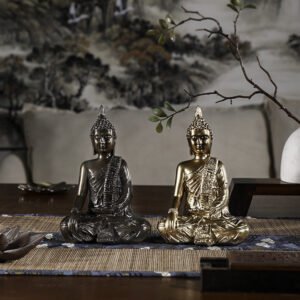 FHSJP宗教摆件 定制东南亚复古抛铜宗教摆件禅意佛像雕塑树脂办公室装饰品