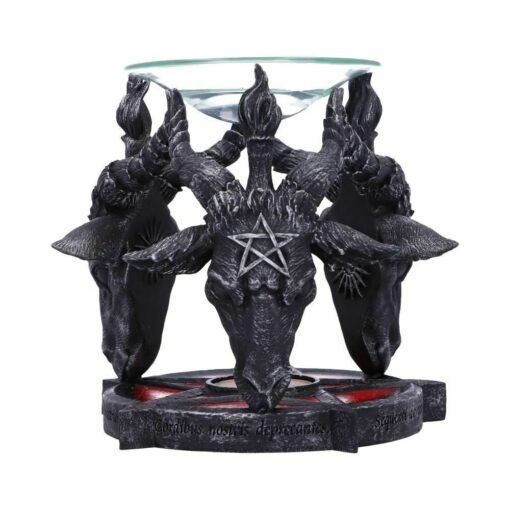 神秘学收藏~进口Baphomet头之间燃烧着的茶灯 魔法蜡烛香炉 - 图片 4