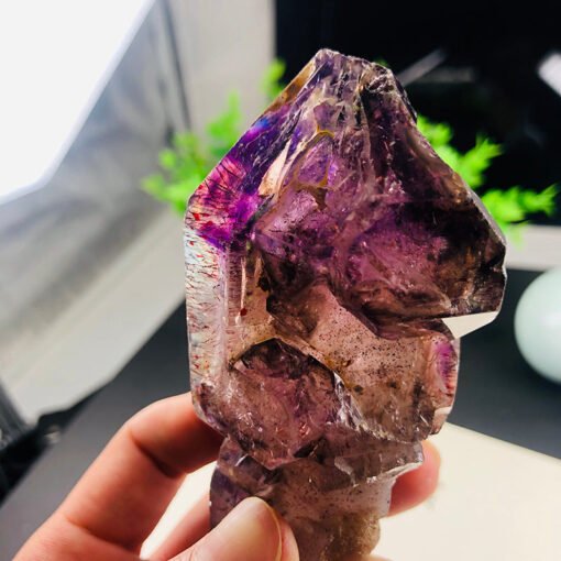 能量水晶正品~天然紫发晶骨干原石超七草莓晶能量水晶收藏摆件一图一物：圖片 3