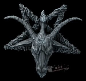 进口Baphomet墙壁装饰：五角星上的山羊头