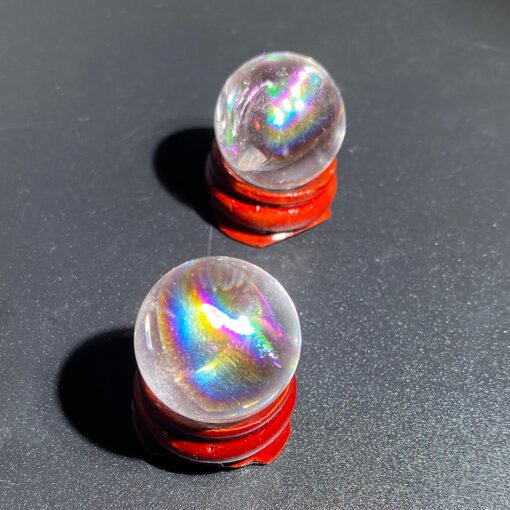 能量水晶正品~天然白水晶彩虹球精选白水晶球摆件能量疗愈冥想石家居装饰品摆件：圖片 3