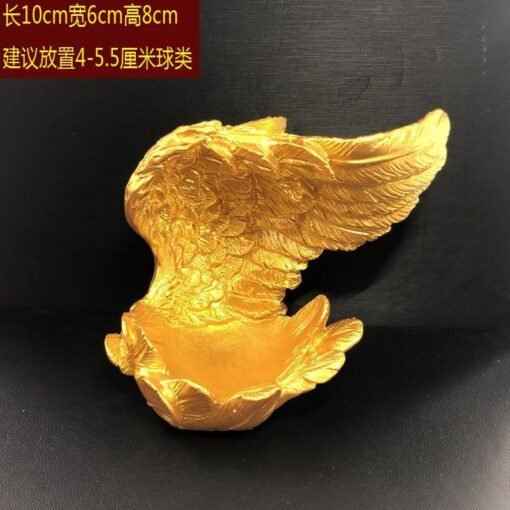 树脂底座托首饰饰品收纳盒天使之翼羽毛心形创意工艺品水晶球底座：圖片 13